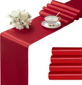 Manyshofu Red Satin Table Runner 12x108 by Manyshofu