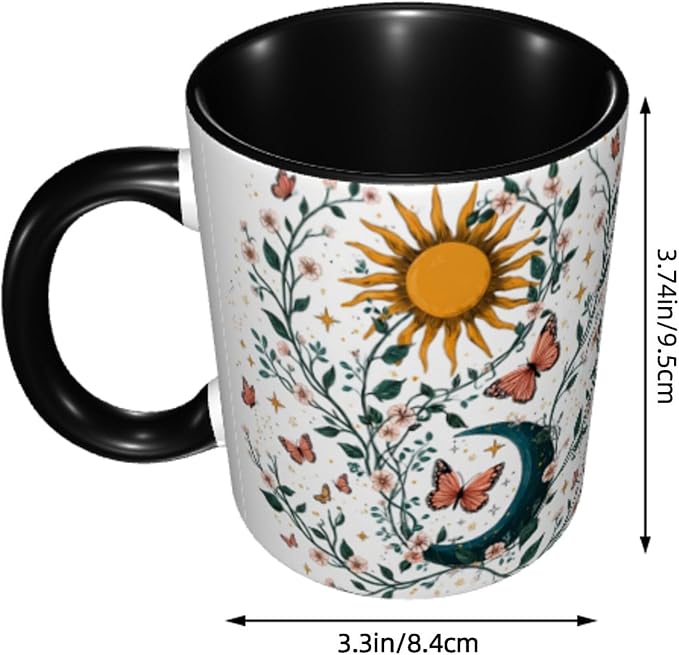 Sun Moon Coffee Mug 11 Ounce Mugs Ceramic Tea Cup Drinking Water Cups | Novelty - Image 3
