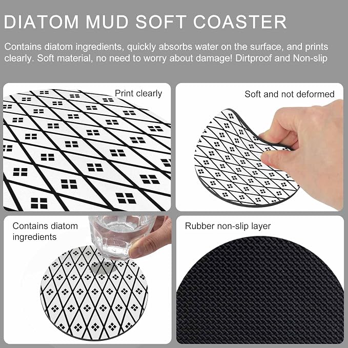 Minimalist Art Coasters Set of 2, Absorbent Coasters - Image 9