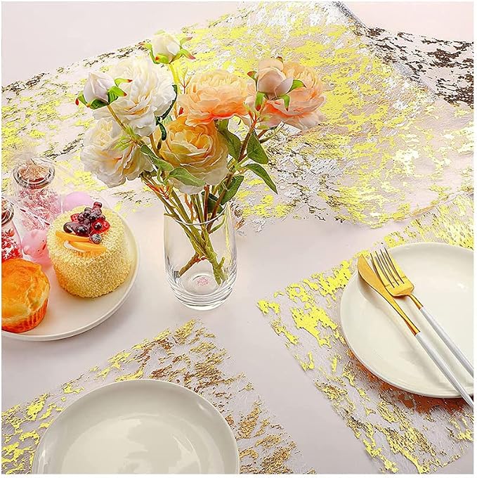 Glitter Metallic Gold Table Runner 11 Inch x 49 Feet Inches, Sparkle Gold Table - Image 4