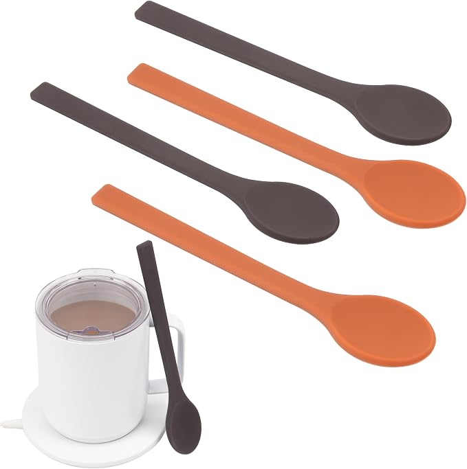 4PCs Silicone Stirring Spoons for Coffee Tea | 6.85-Inch Coffee&Espresso by Kiicii