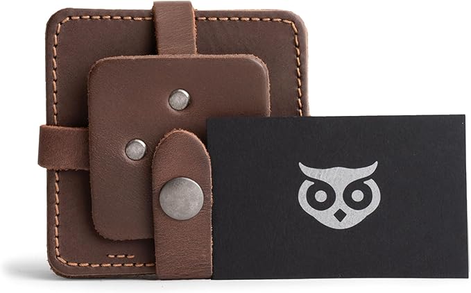 Hide & Drink Leather Coasters Set of 8, Premium Leather Table Protection for Drinks, Elegant Accessory for Home/Office, Protects Surfaces, Bourbon Table Coasters, Bar, Western (Bourbon Brown)