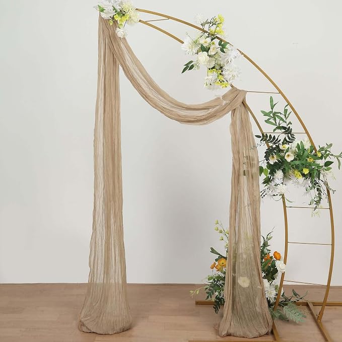 Efavormart 20ft Beige Gauze Cheesecloth Wedding Arch Drapery Fabric, Extra Long - Image 5