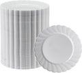 Premium Hard Plastic Round White Plates – 100 x 6” -Washable & Reusable by OasisCreations