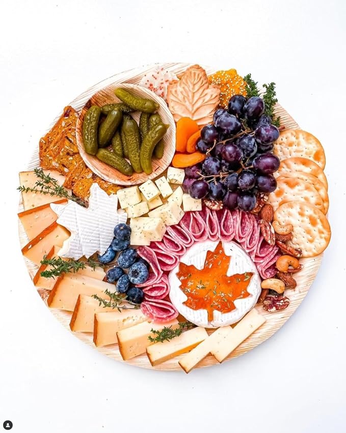 Charity Leaf 25-Pack 10" Round & 25-Pack 7" Round Compostable Palm Leaf Plates | Perfect for Parties, Weddings, and Catering Events