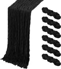 6 Pack Black Cheesecloth Table Runner, 17 x 108 Inch, Gauze Cheese Cloth Table by Yorcari