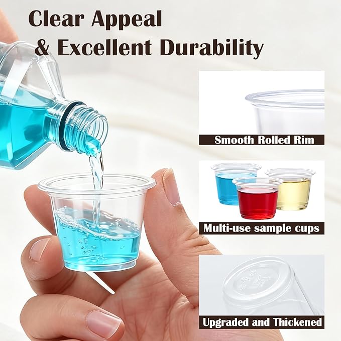 Lamosi 1000 Count 1 oz Plastic Shot Glasses Disposable, Jello Shot Cups | - Image 3