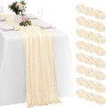 8 Pack Ivory Cheesecloth Table Runners 20x120 Inch Gauze Table Runner 10FT by Yorcari