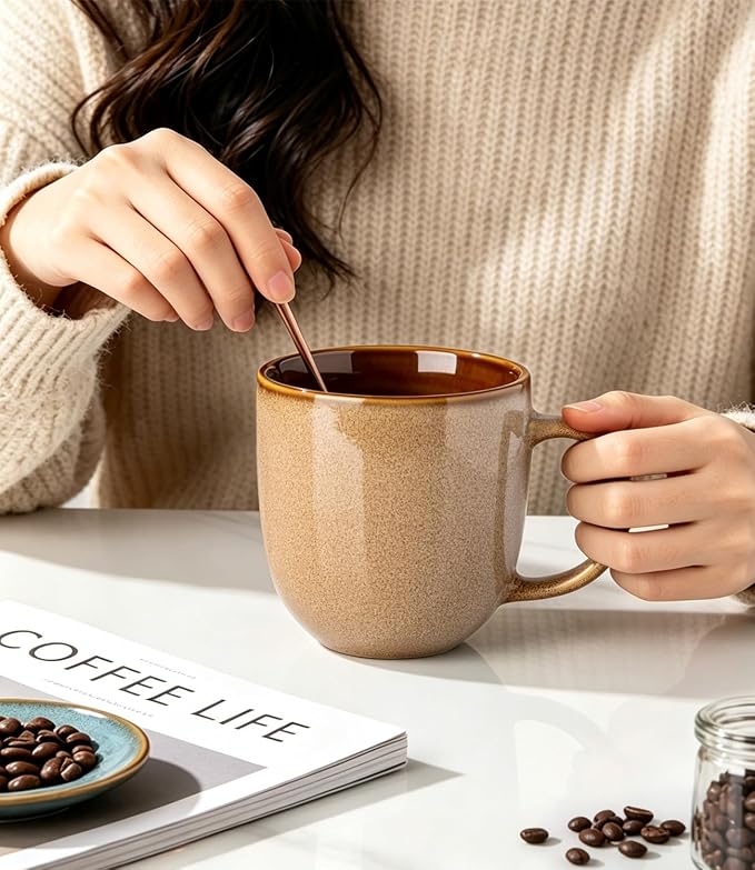 LERATIO Ceramic Coffee Mugs Set of 6, 12oz Handmade Coffee Mugs Set | Large - Image 5