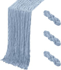 3 Pack Dusty Blue Cheesecloth Table Runner, 17 x 108 Inch, Gauze Cheese Cloth by Yorcari