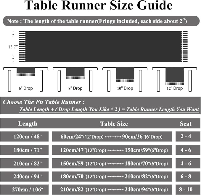 Floral Botanical Table Runner 13 x 48 Inch Black | Jacquard Flower, - Image 7