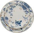 Porcelain Floral Plates Ceramic 8 Inch & 10 Inch Ceramic Plates 4 Pieces, Dessert Plate Blue and White, Salad Plate Set, Floral Dinnerware Set for Kitchen, Dinner Plate for Cake Snacks Side Dish