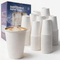 MOUMOULIFE Disposable Paper Coffee Cups 12 oz 300 Count Bulk, Leak-Proof White by moumoulife