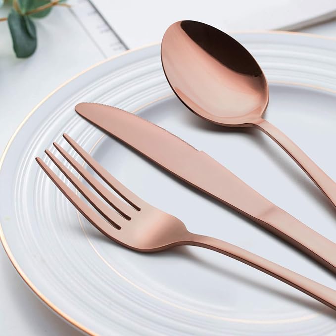 LIANYU 10-Piece Copper Silverware Set - Image 3