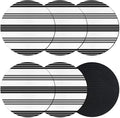 Retro Black Stripes Coasters Set of 6, Absorbent Coasters by Unknown