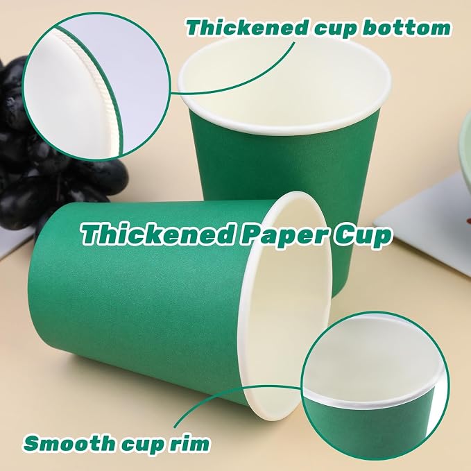 50 Pack 8 oz Disposable Paper Cups, Hot/Cold Beverage Drinking Cups - Image 6