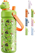 POWCAN Kids Water Bottle for School: 2-in-1 Straw Spout Lid by POWCAN