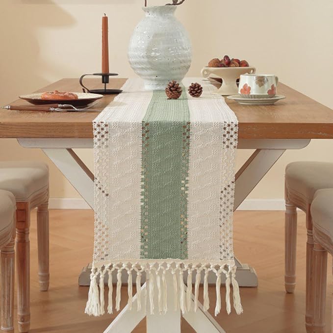 Sage Green Table Runner 72 Inches Long - Image 3