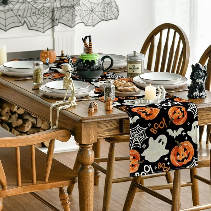 Artoid Mode 210 GSM Halloween Table Runner 13x108 Inch Home Party Decor | - Image 4