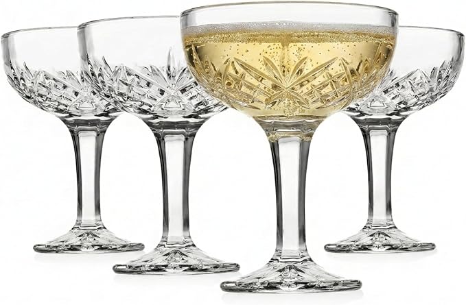 Godinger Champagne Glasses, Champagne Glass Set, Coupes Barware Martini Glasses by Godinger