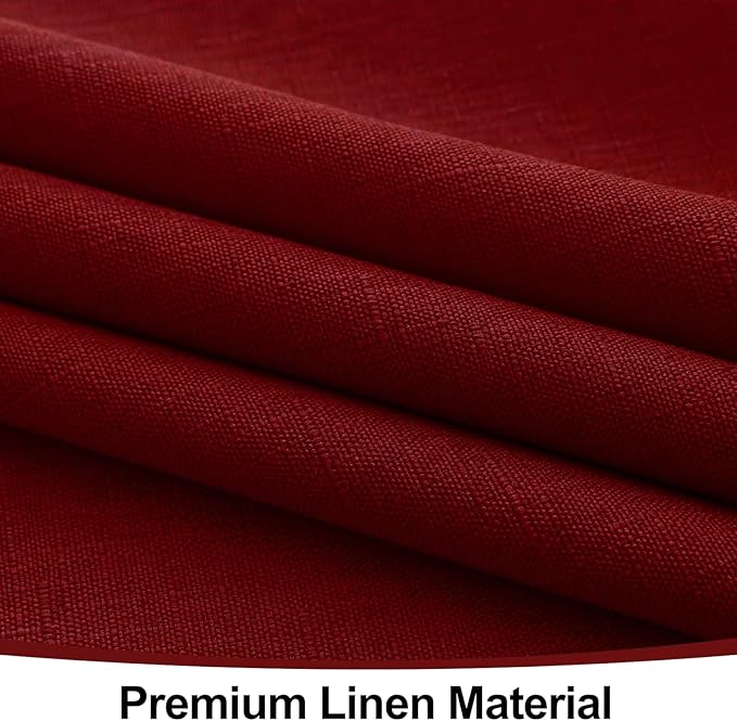 Smiry Rectangle Table Cloth Linen Textured, Waterproof Spillproof Anti-Wrinkle Burlap Tablecloth, Washable Decorative Fabric Table Cover for Dining, Party, Banquet, 60 x 120 Inch, Red