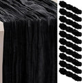10 Pack Black Cheesecloth Table Runner 35x120 Inch 10Ft Rustic Gauze Cheese by SuBleer