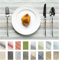 Placemats Set of 6 Vinyl/Plastic Woven Place Mats for Kitchen Table Indoor/Outdoor Washable Placemat Wipeable Dining Table Mats (Turquoise,6)