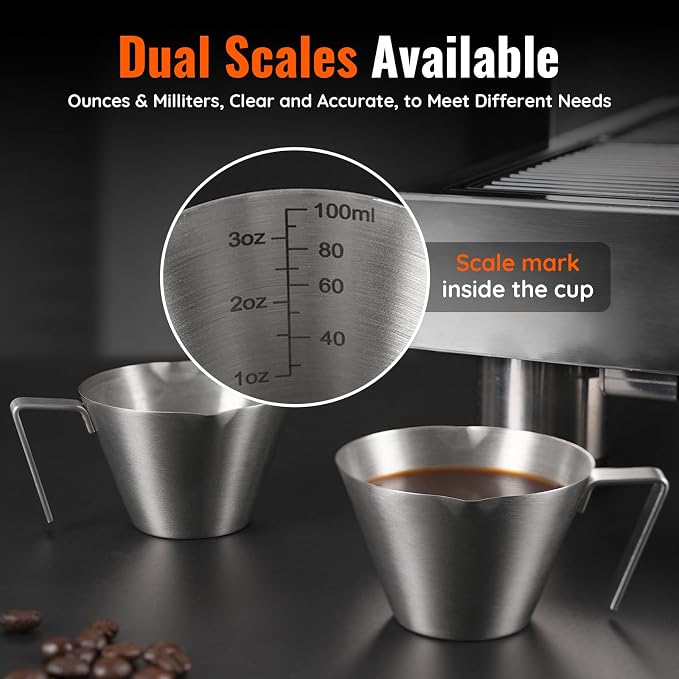 YARRAMATE Stainless Steel Espresso Shot Cup, 3.4oz/100ml | Heat Insulated Grip - Image 7