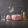 YIBO Matcha Whisk Set Pink, Handcrafted Bamboo Chasen & Ceramic Bowl Matcha Kit by YIBO