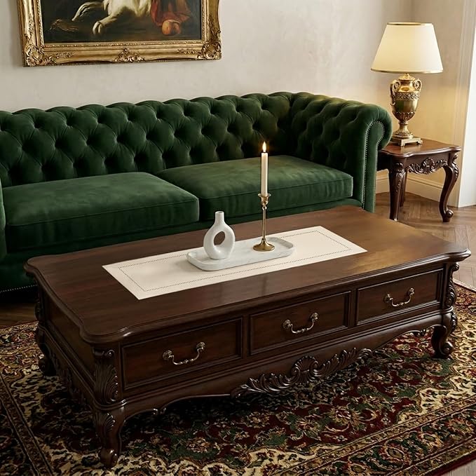 Signature Linen™ by D'Moksha Ivory Table Runner 36 Inches, 100% Pure Linen - Image 2