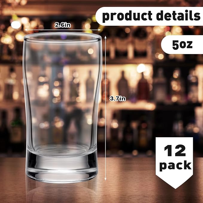 Bokon 12 Pcs Beer Flight Glasses, Small Clear Tasting Cup - Image 2