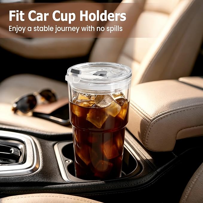 TUZAZO 20 Oz Glass Coffee Tumblers - Image 6