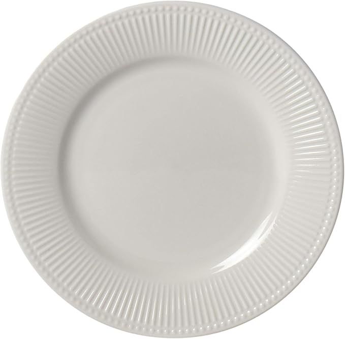 Tabletops Gallery Embossed Bone White Porcelain Round Dinnerware Collection- - Image 8