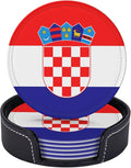 6 Pack Croatian Flag Leather Coaster by GTEVUTS