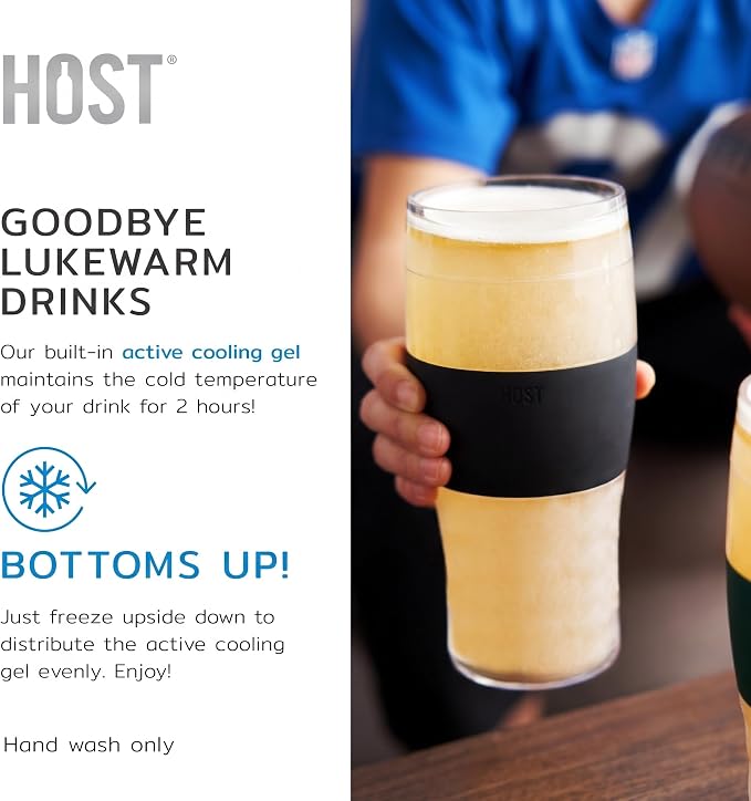 Host Freeze Beer Glasses, Frozen Beer Mugs, Freezable Pint Glass Set, Insulated - Image 3