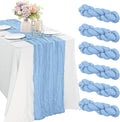 6 Pieces Baby Blue 10FT Cheesecloth Table Runner Boho Gauze Fabric Table Runner by JALANCY