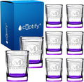 Personalized Square Shot Glasses Set of 8 Purple Bottom 2oz Engraved Initial and Name Custom Gifts, Weddings, Birthdays, Party, Event, Decorations