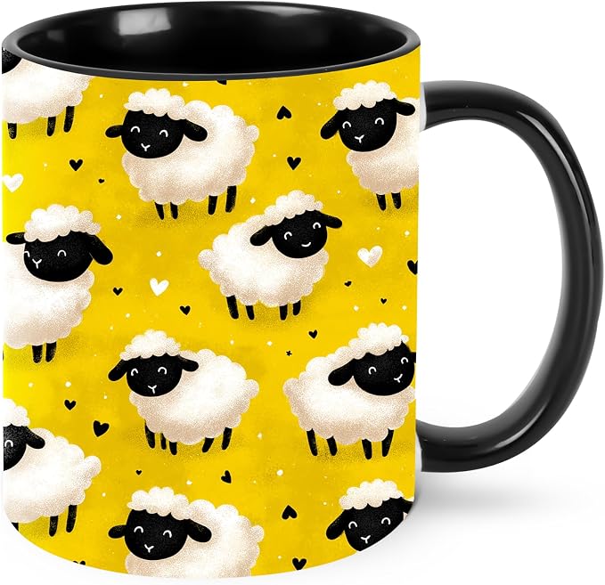 Yrebyou Sheep Coffee Mug 11oz Ceramic Cup by Yrebyou