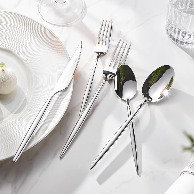 18/10 Silverware Set for 12, 60 Piece Stainless Steel Flatware Cutlery Set | - Image 6