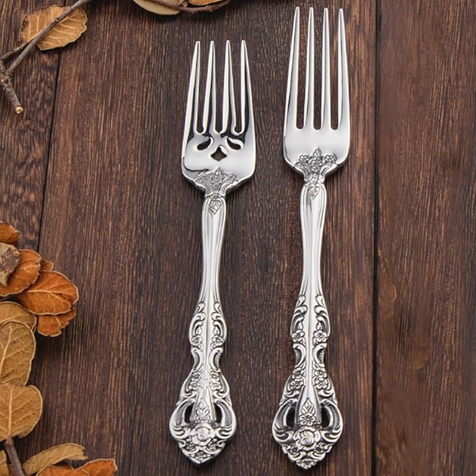TWEE Luxury Fine Silverware Set for 12 Flatware Set 60 Pieces Relief Sculpture Openwork Design Elegant Tableware Set 18/10 Stainless Steel Cutlery Set Utensil Sets for Home Restaurant Dishwasher Safe