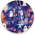 Coasters for Drinks Coaster Drink Set Decorative Coffee Table Desk Cup Mat Spring Cute Cork Bar Backing Round Home Decor Cartoon Halloween Bat Castle Ghost Pumpkin44