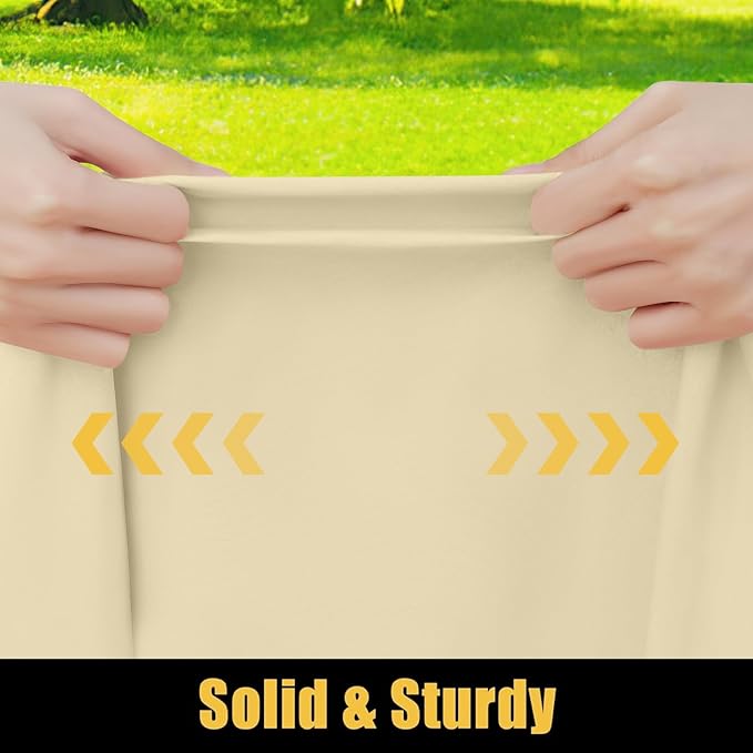 Smiry Rectangle Picnic Table Cloth, Waterproof Elastic Fitted Tablecloths for 4 Foot Tables, Washable Polyester Table Cover for Camping, Indoor and Outdoor (Champagne, 30"x48")