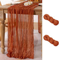 2 Pack Cheesecloth Terracotta Table Runner 10ft Rustic Gauze Decor | by MLMC