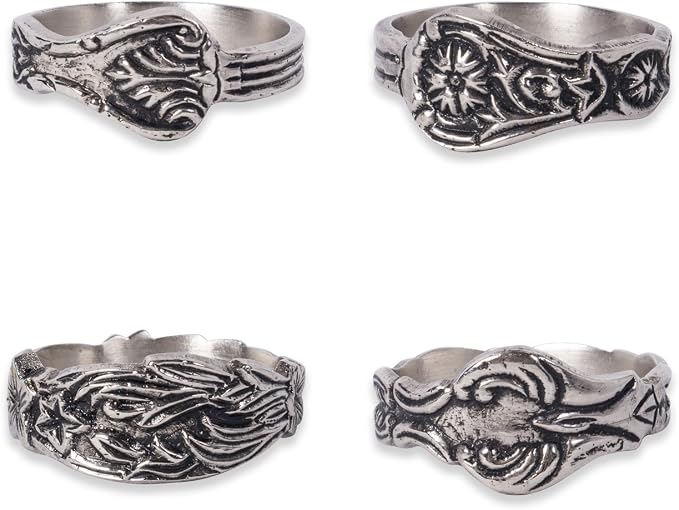 DII Decorative Assorted Silver Napkin Ring Set, One Size, Vintage Silver Spoon by DII