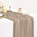 Nude Cheesecloth Table Runner 10ft Gauze Runner Boho Rustic Light Brown Cheese by BlueTopCoLtd
