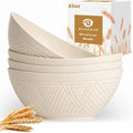 Large Bowls 65 OZ, Wheat Straw Bowls Set of 4, Unbreakable Salad Bowl, by BUSOKIP