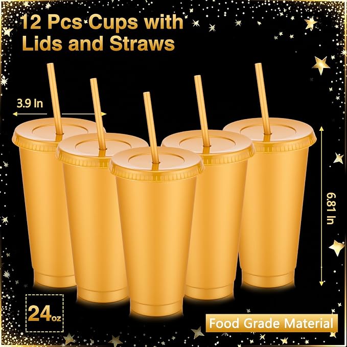 Amyhill 12 Pcs Reusable Glitter Cups - Image 2