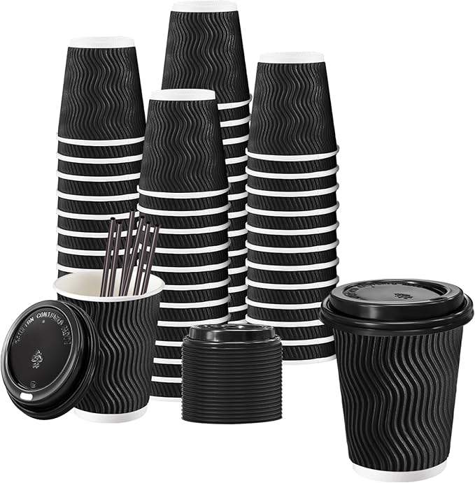 Lamosi 50 Pack 8 oz Disposable Coffee Cups by BuyNow