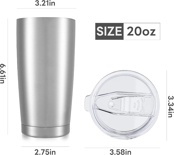 20 oz Tumbler with Lid Stainless Steel Insulated Tumblers Cups Travel Mug | - Image 7