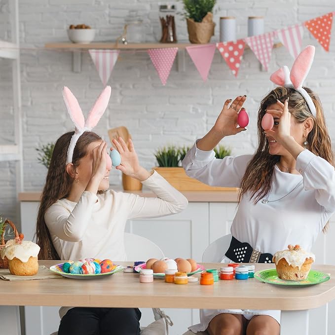 Umigy 120 Pieces Happy Easter Paper Plates Bulk 7 Inch Bunny Eggs Disposable Easter Party Spring Holiday Dinnerware Decorative Flower Dinner Plates for Spring Party Supplies, 6 Styles